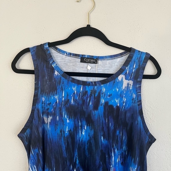 CAMISA Woman Dark Blue & Purple Pocket Crewneck Shift Dress, Size M - Picture 3 of 9